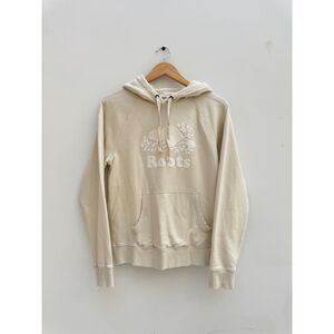 Roots Canada Organic Cotton Original Kanga Hoodie Cream Beige Size S / P Small